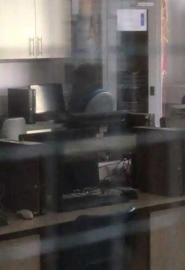 Terrifying Moment Ghost is Spotted Allegedly Sitting in Front of a Computer in an Empty College Classroom (Photos+Video)